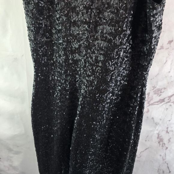 Bailey 44 Dress Womens Medium Black Sequin Stretch Mini Short Tank Zip Front - Picture 7 of 11